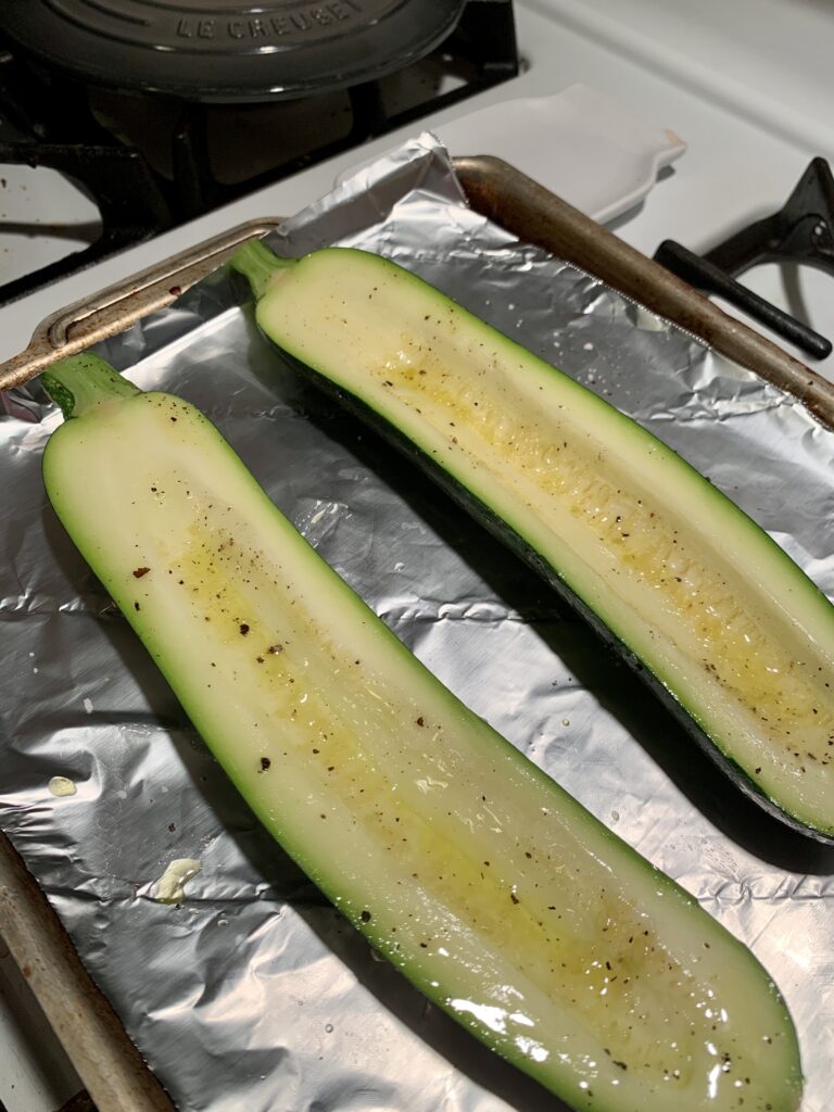 Naked Seasoned Zucchini Boats