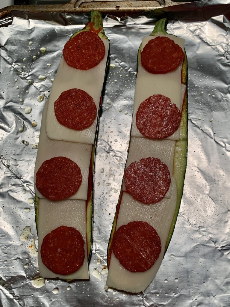 Pepperoni Zuchinni Pizza Boat