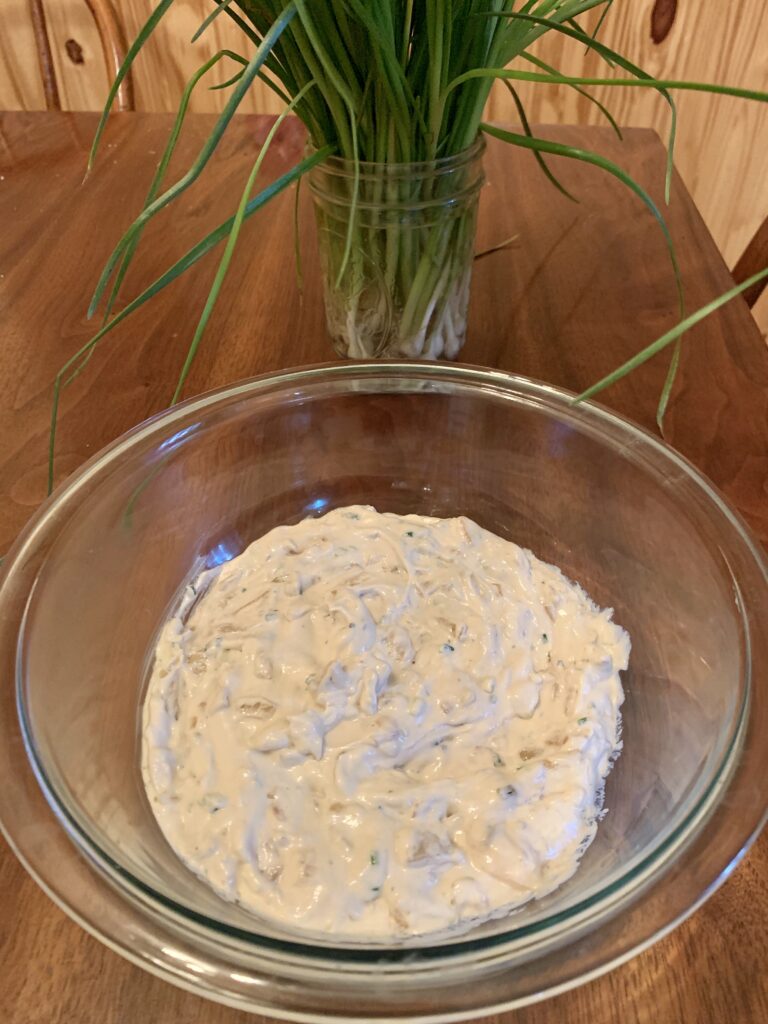 Onion and Foraged Garlic Dip